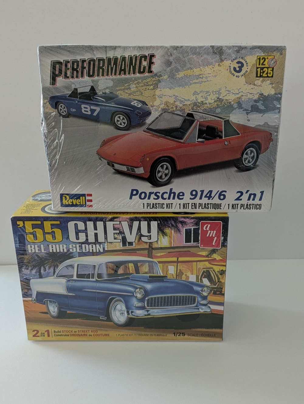 MT 1955 Chevy Bel Air Sedan Model Kit, Revell Porsche 914/6 2'n1 Model Kit
